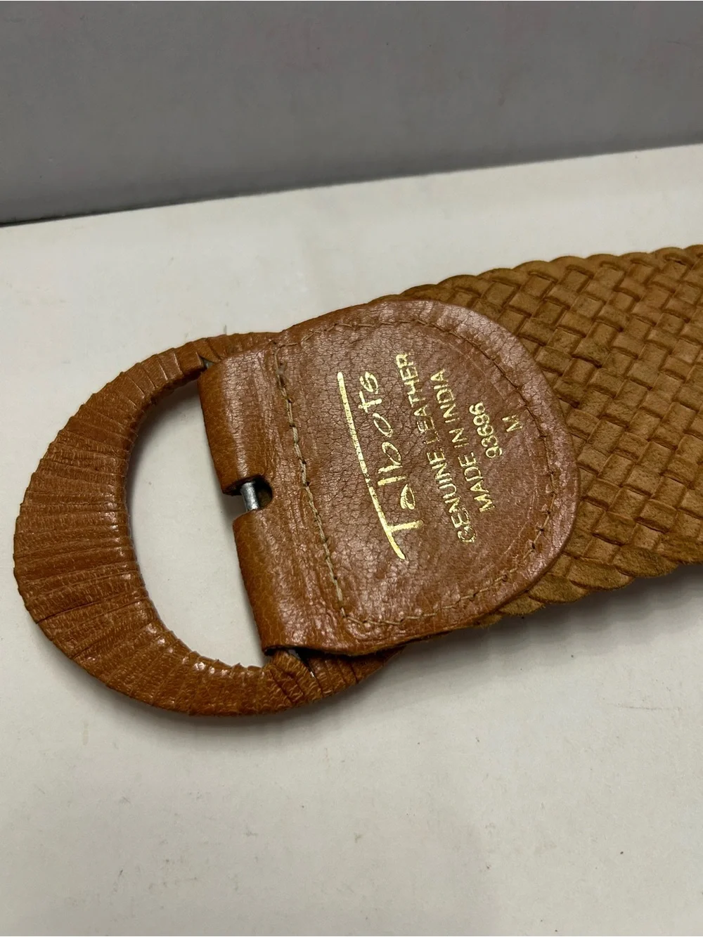 Vintage Talbots Wide Woven Genuine Leather Belt M